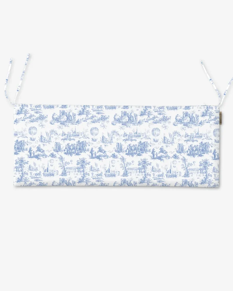 Poduszka na ławkę Niebieski Toile de Jouy 48x120 cm