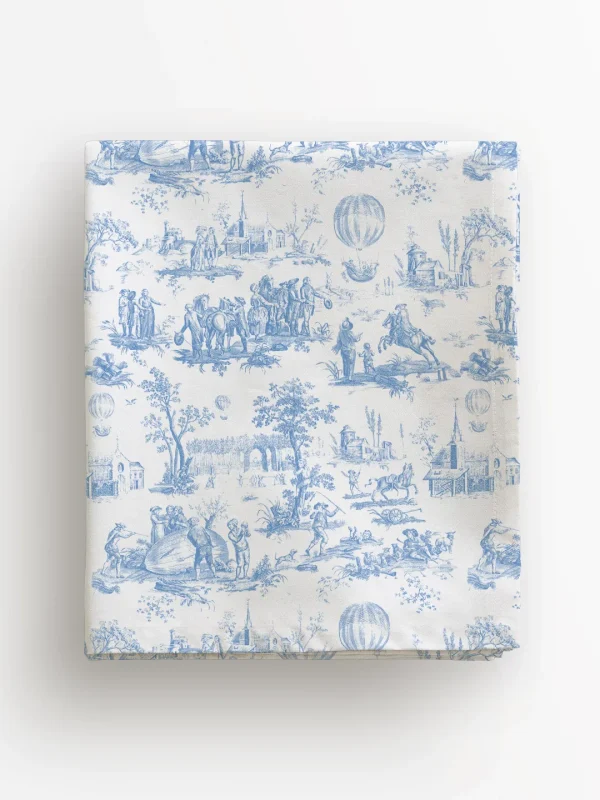 Obrus Niebieski Toile de Jouy 100x100 cm