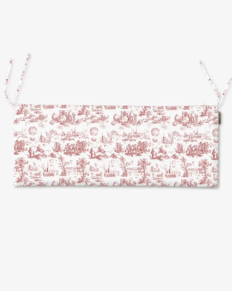 Poduszka na ławkę Czerwony Toile de Jouy 48x120 cm