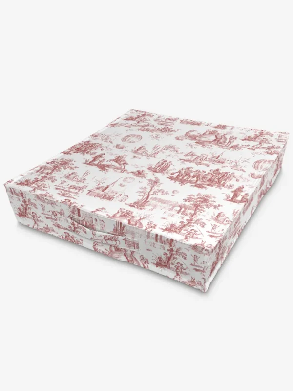 Poduszka na podłogę Czerwony Toile de Jouy 50x50 cm