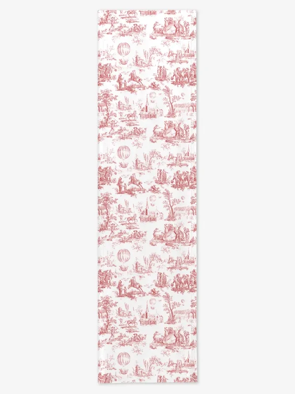 Bieżnik Czerwony Toile de Jouy 40x150 cm