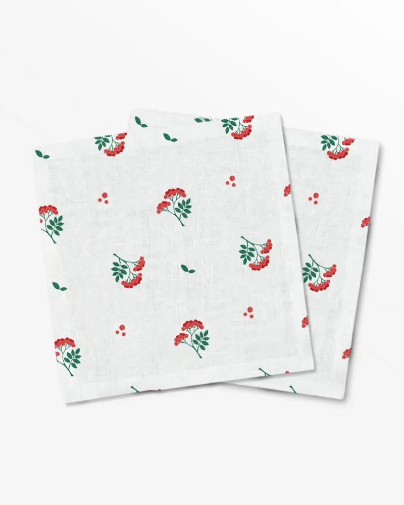 Serwetki świąteczne jarzębinowe gałązki 40x40 cm