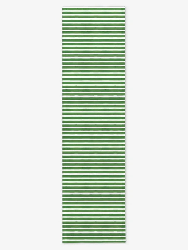 Bieżnik zielone paski 40x150 cm