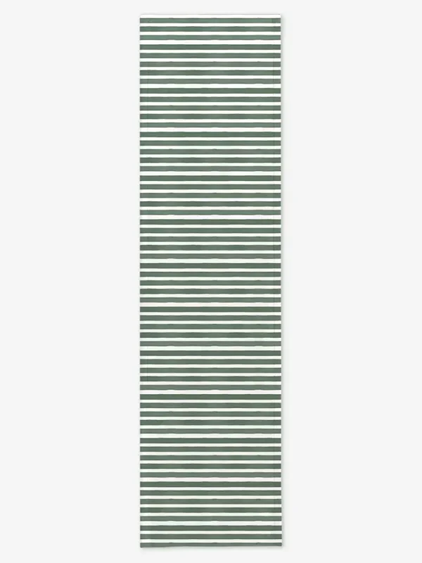 Bieżnik ciemnozielone paski 40x150 cm