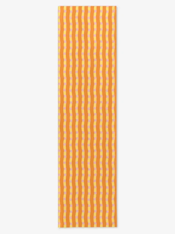 Bieżnik pomarańczowo z&oacute;łto r&oacute;żowa krata 40x150 cm