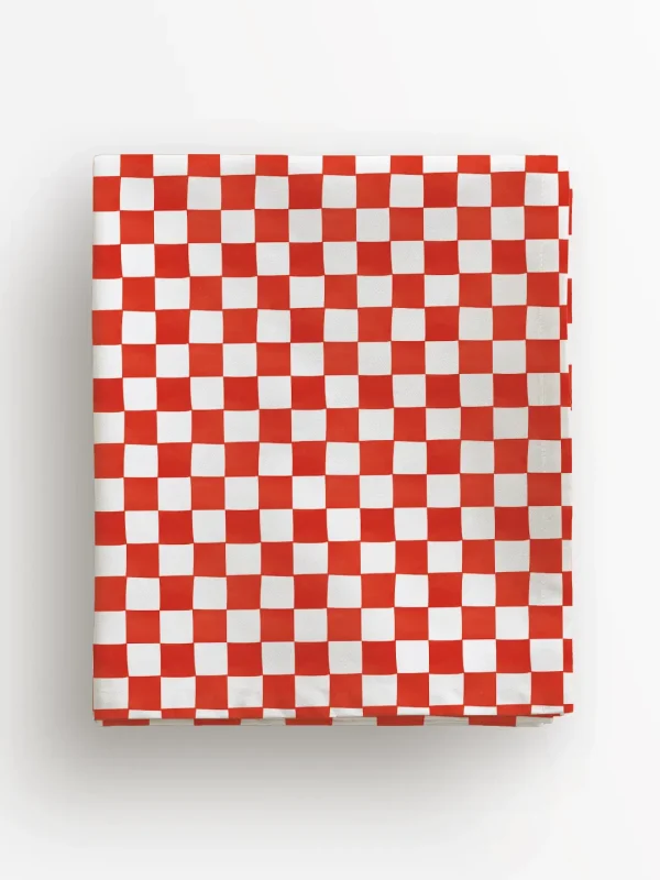 Obrus świąteczny czerwona krata 100x100 cm