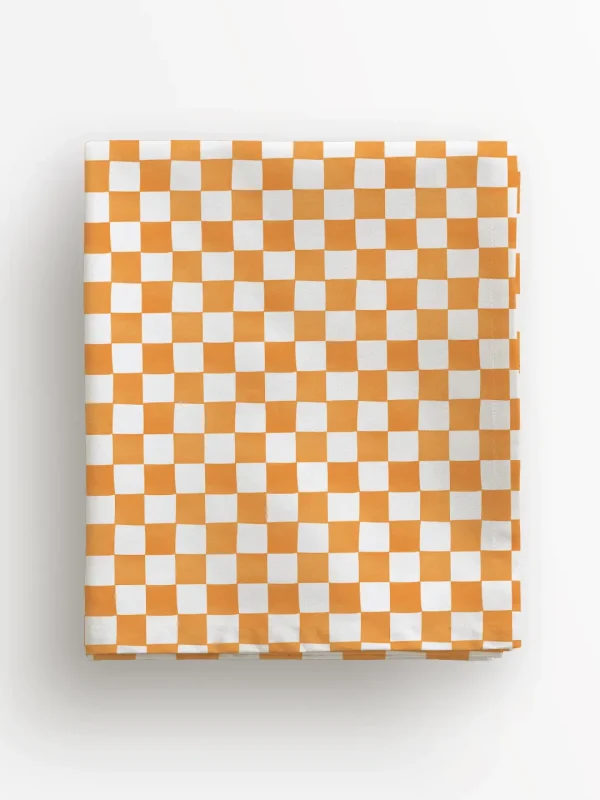 Obrus pomarańczowa krata 100x100 cm