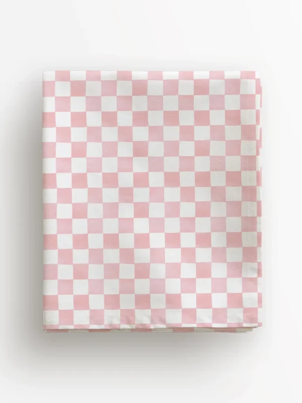 Obrus r&oacute;żowa krata 100x100 cm