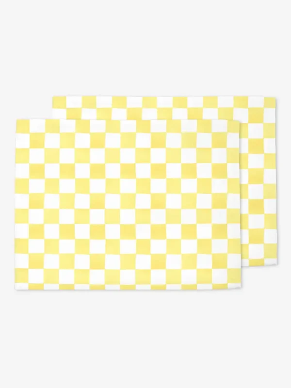 Podkładki ż&oacute;łta krata 35x45 cm