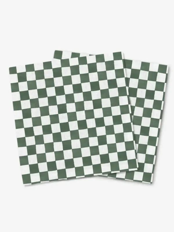 Serwetki ciemnozielona krata 40x40 cm
