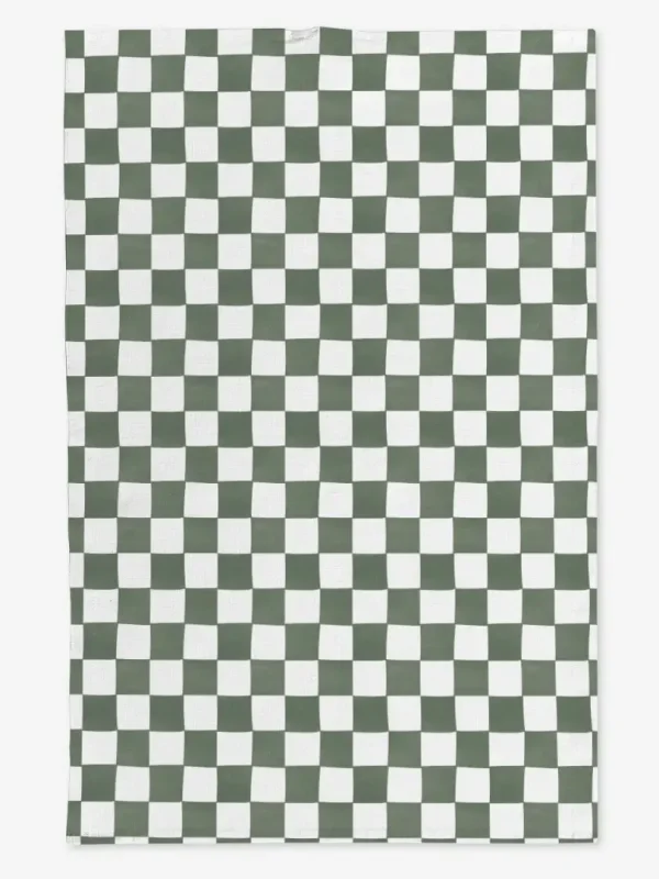 Ręcznik kuchenny ciemnozielona krata 50x70 cm