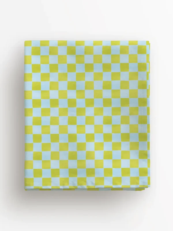 Obrus zielono błękitna krata 100x100 cm