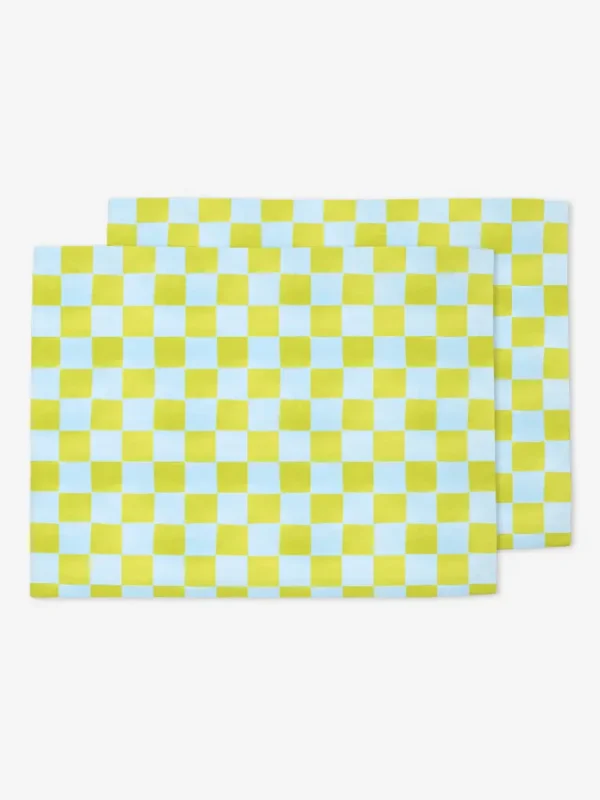 Podkładki zielono błękitna krata 35x45 cm