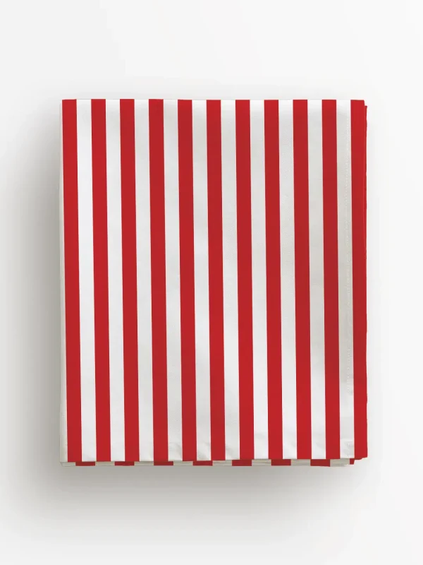 Obrus świąteczny czerwone paski 2 cm 100x100 cm