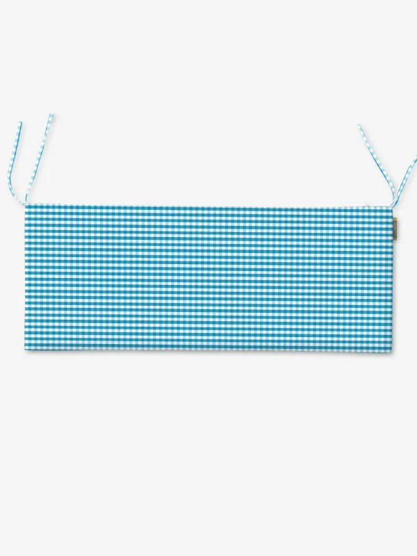 Poduszka na ławkę błękitna kratka 48x120 cm