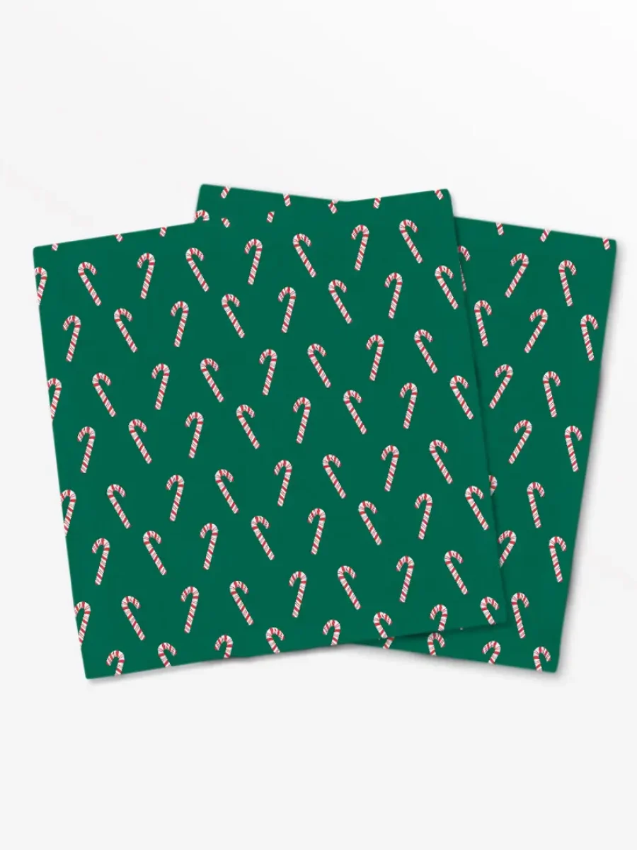 Serwetki świąteczne Laski świąteczne zieleń 40x40 cm