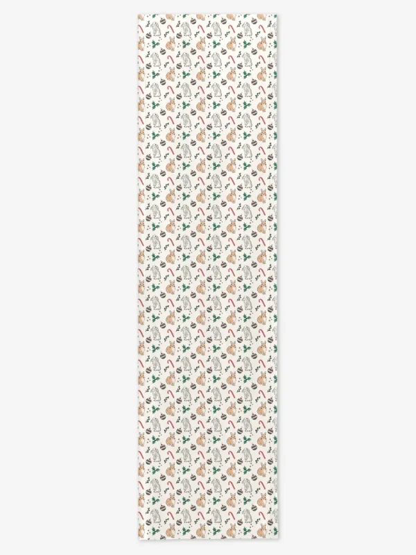 Bieżnik świąteczny Akwarelowe kr&oacute;liczki świąteczne 40x150 cm