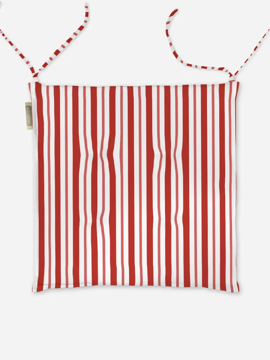 Poduszka świąteczna na krzesło klasyczne czerwone świąteczne paski 40x40 cm