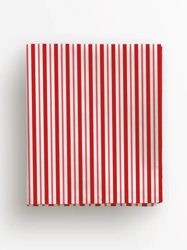 Obrus świąteczny klasyczne czerwone świąteczne paski 100x100 cm