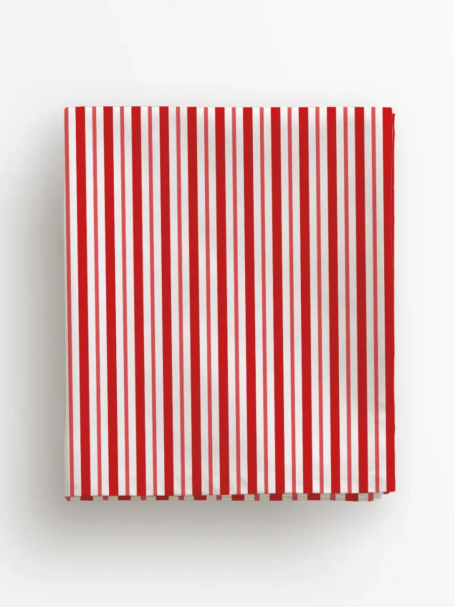 Obrus świąteczny klasyczne czerwone świąteczne paski 100x100 cm