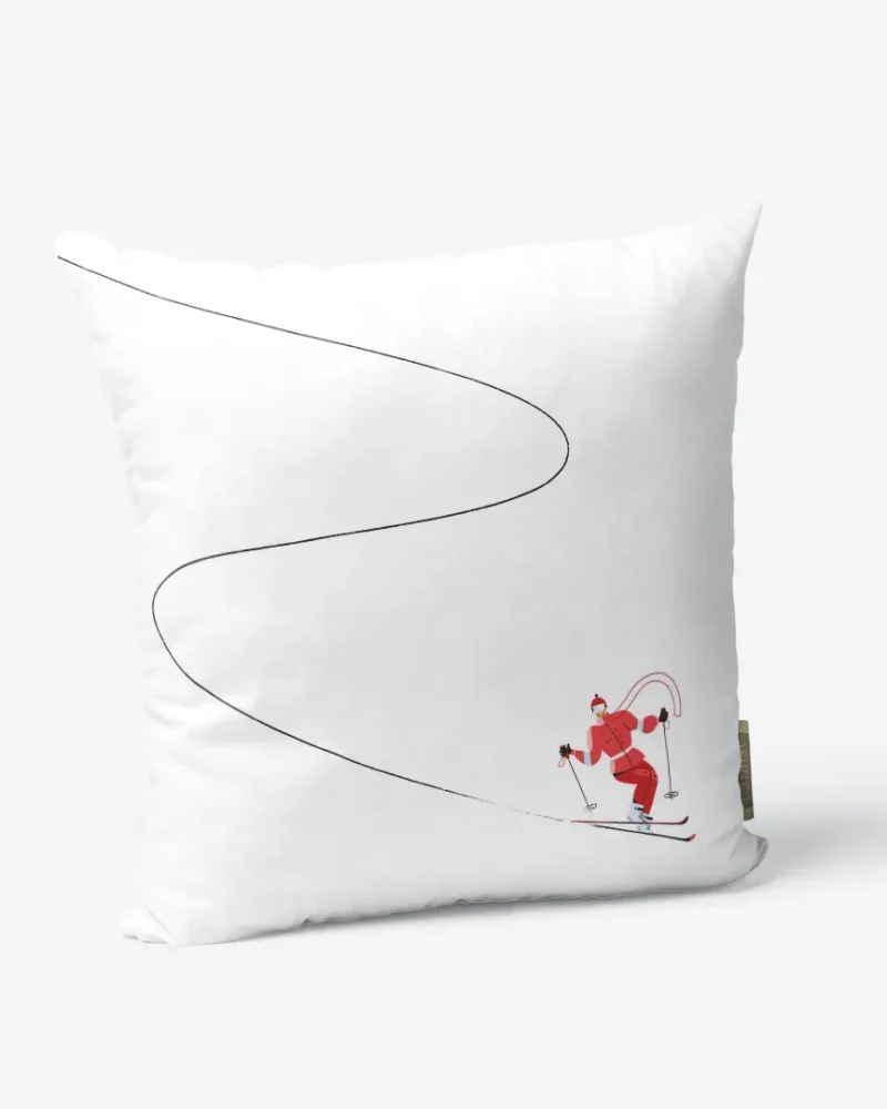 Poduszka świąteczna Czerwona narciarka 45x45 cm