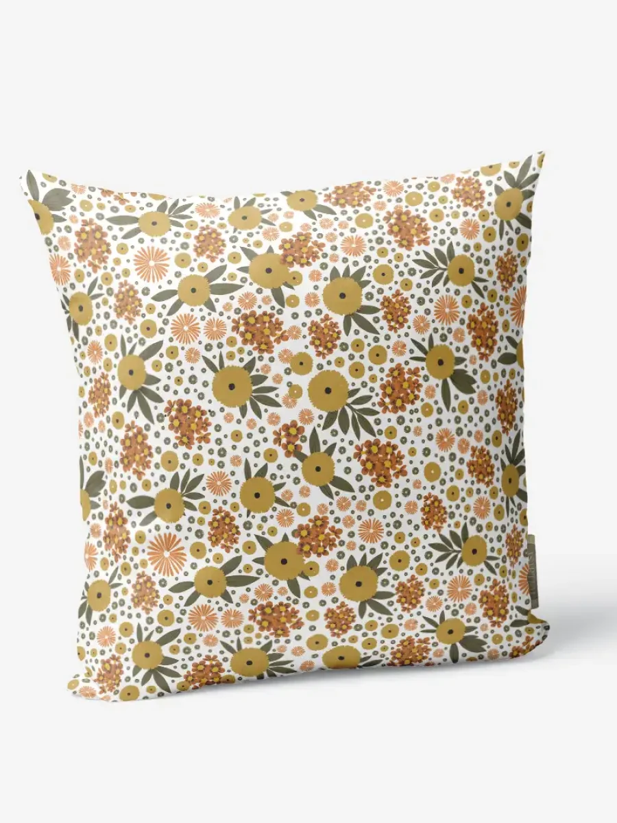 Poduszka Pomarańczowa florystyka jasny 45x45 cm