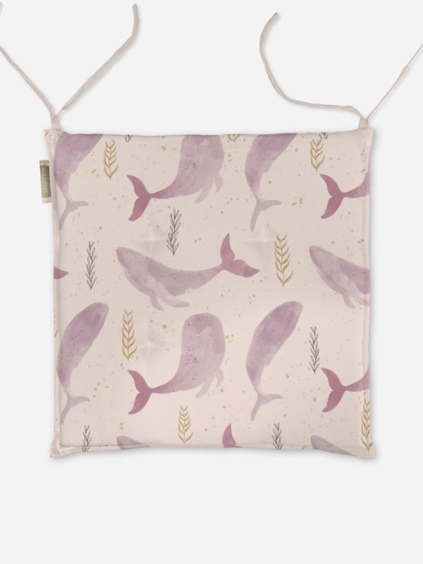 Poduszka na krzesło Pink whales 40x40 cm