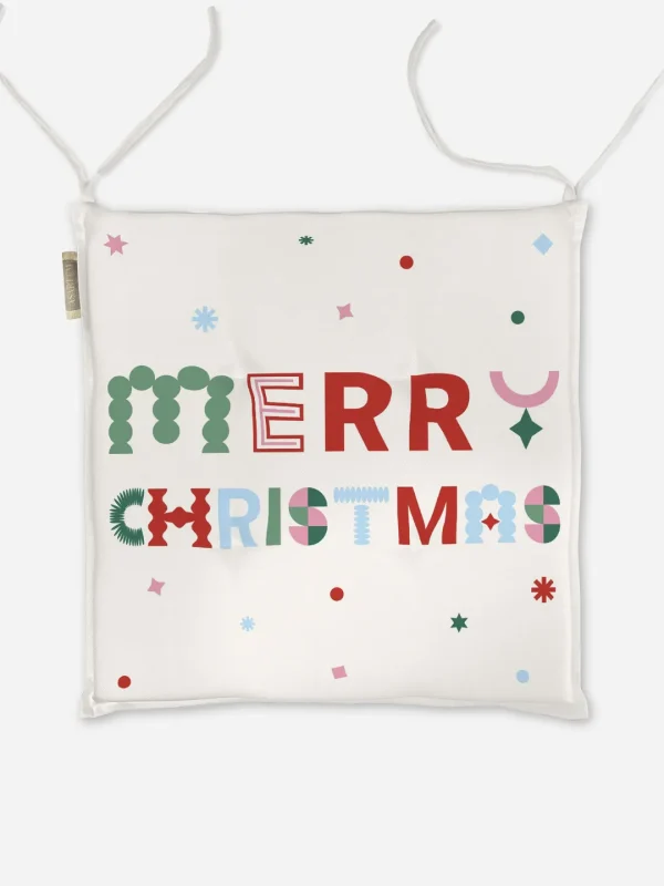 Poduszka świąteczna na krzesło Merry Christmas napis 40x40 cm