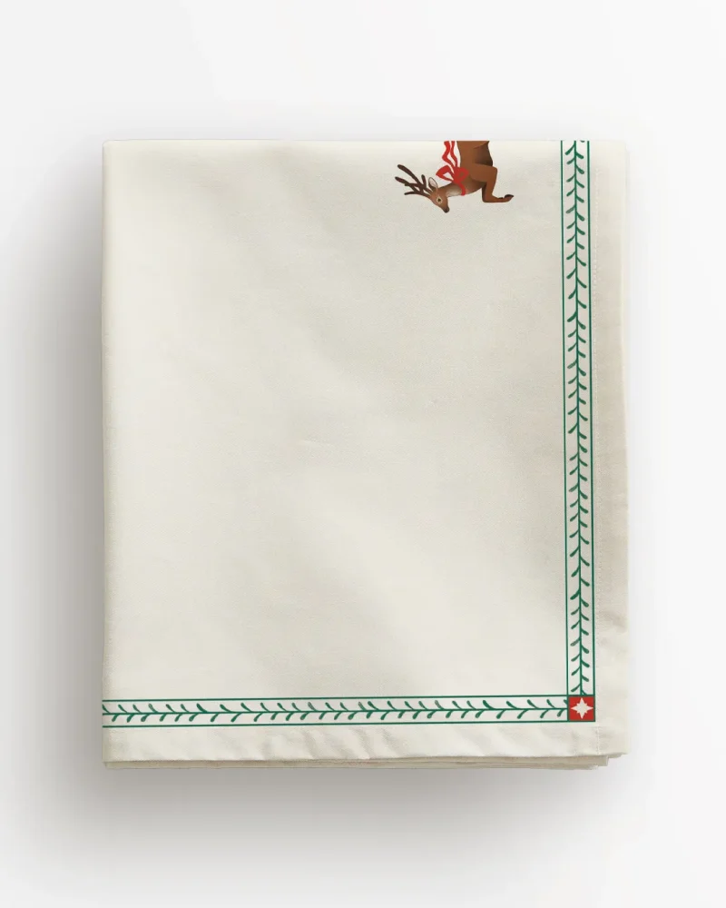 Obrus świąteczny retro renifer 100x100 cm