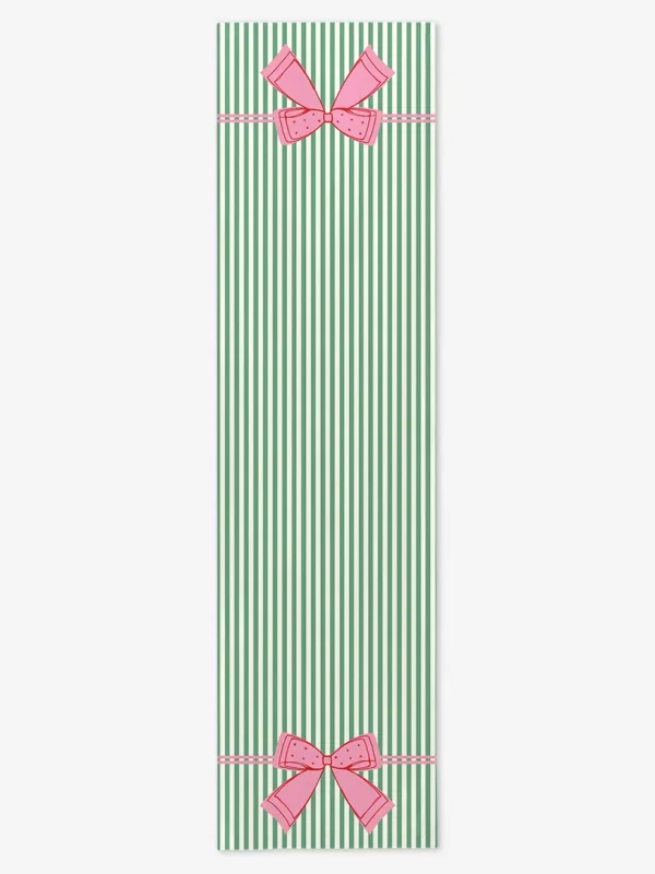 Bieżnik świąteczny Kokardka &ndash; zielone paski 40x150 cm