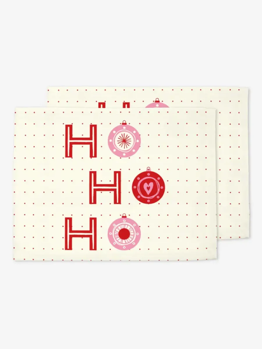 Podkładki świąteczne HO HO HO bombki beżowe tło 35x45 cm