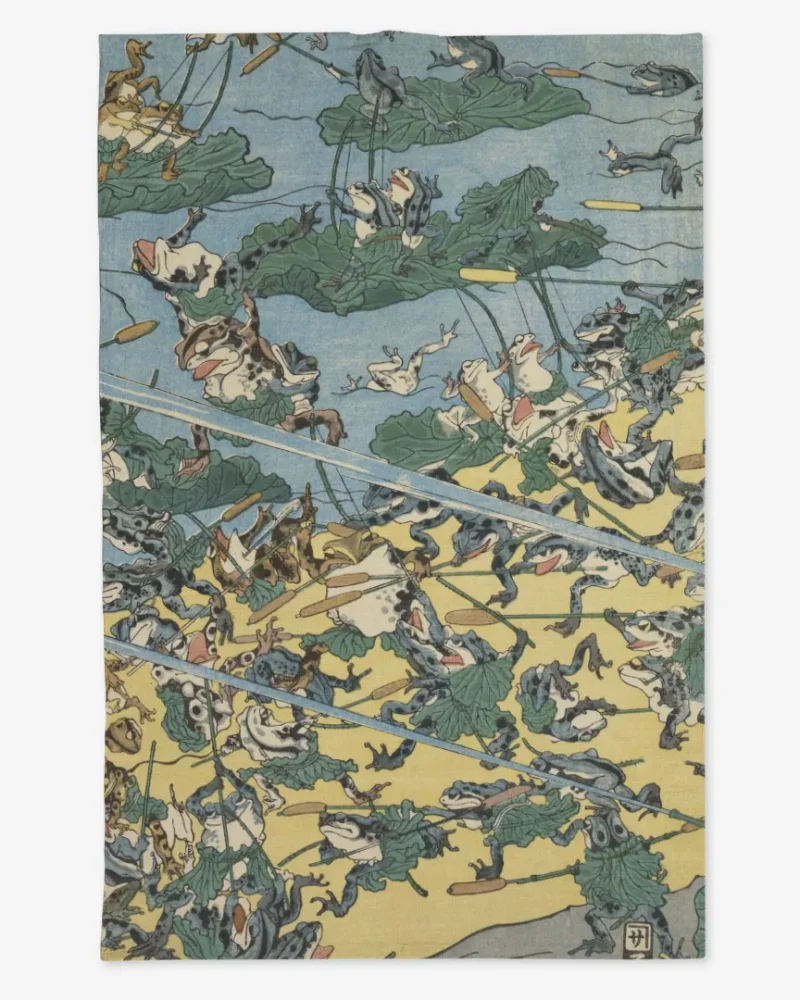 Ręcznik kuchenny Battle Of Frogs 1 Kawanabe Kyōsai 50x70 cm