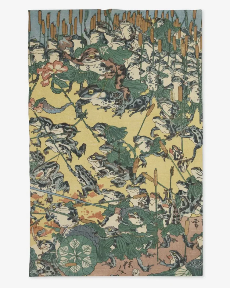 Ręcznik kuchenny Battle Of Frogs 2 Kawanabe Kyōsai 50x70 cm