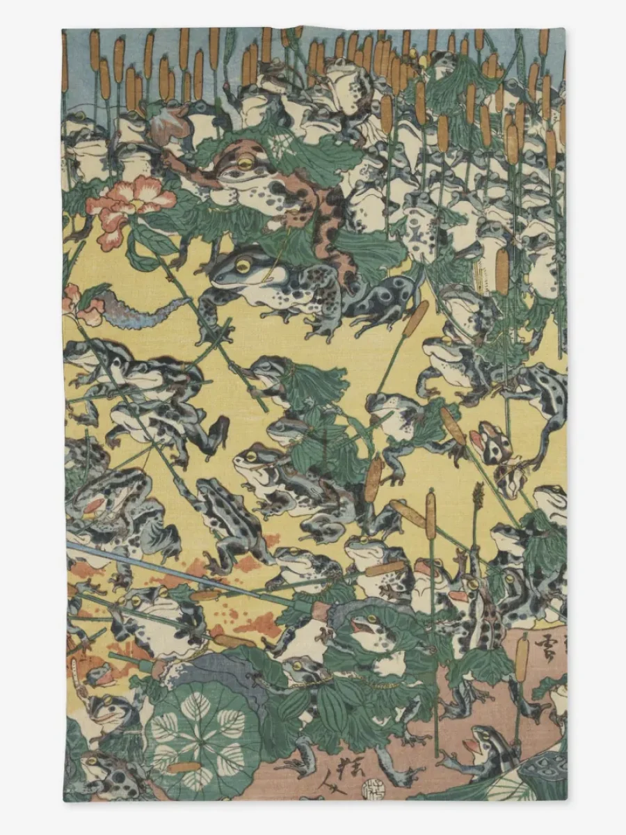 Ręcznik kuchenny Battle Of Frogs 2 Kawanabe Kyōsai 50x70 cm